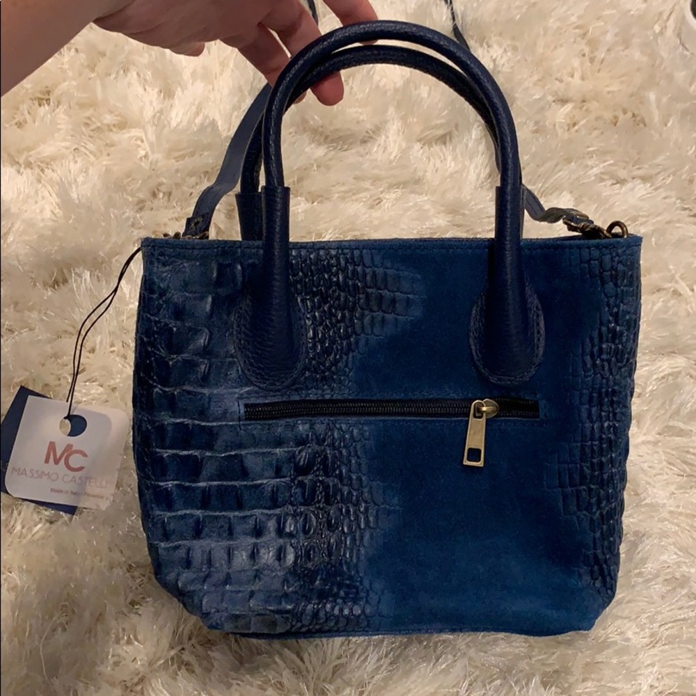 Blue Patterned Massimo Castelli Bag - image 2